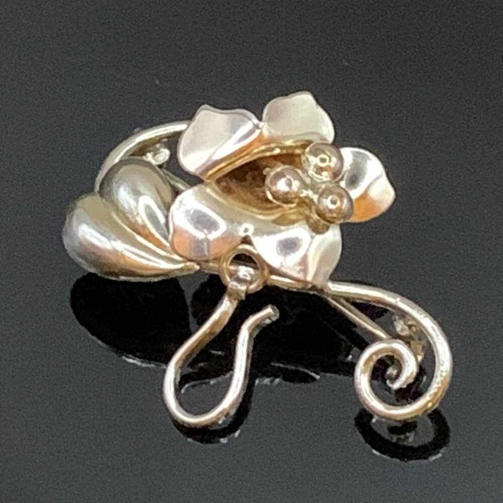 Flower MCM Pin Brooch Pendant Vtg Carl Art 1/20 12K G.F. on Sterling Silver J266